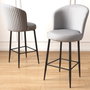 Hanah Home Uras Juego de 2 Taburetes de Bar Gris y Negro